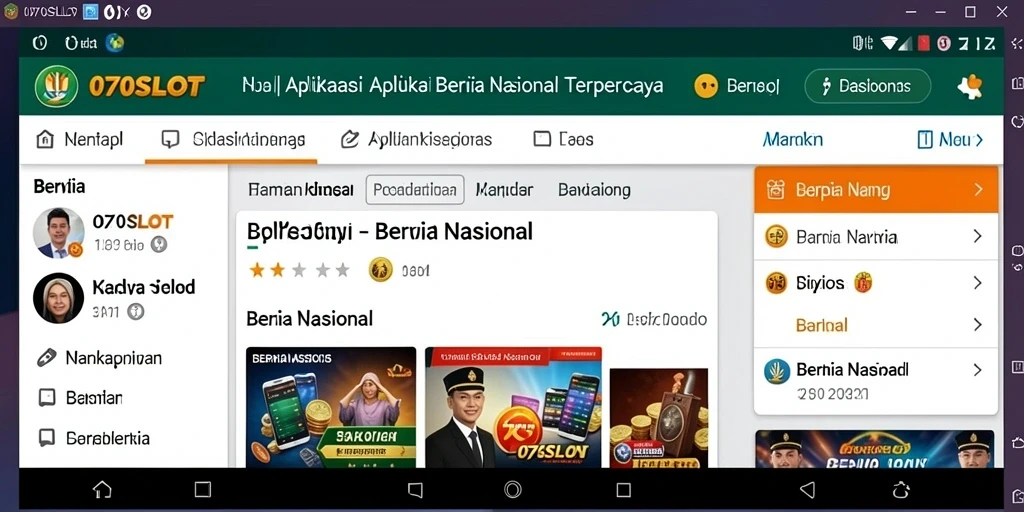 Tangkapan layar antarmuka utama 070SLOT dengan berita terkini.