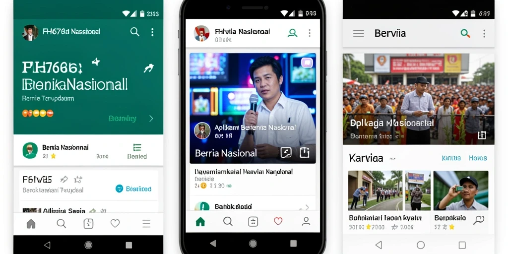 Tampilan antarmuka aplikasi Berita Nasional FH6767 yang informatif.
