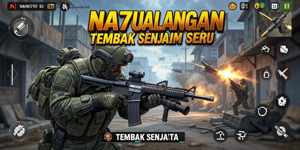 Tampilan antarmuka intuitif NA777 untuk game Tembak Senjata.