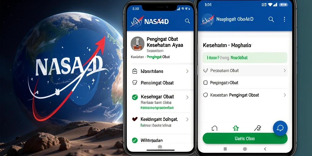 Tampilan screenshot aplikasi NASA4D dengan fitur Pengingat Obat yang jelas.