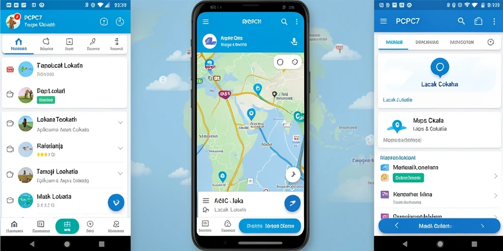 Tampilan antarmuka aplikasi Lacak Lokasi PCPC7 yang sederhana dan informatif.