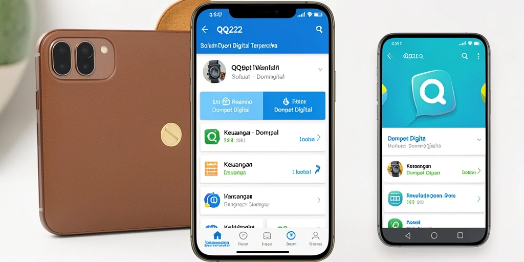 Antarmuka aplikasi Dompet Digital QQ222 yang sederhana dan fungsional.
