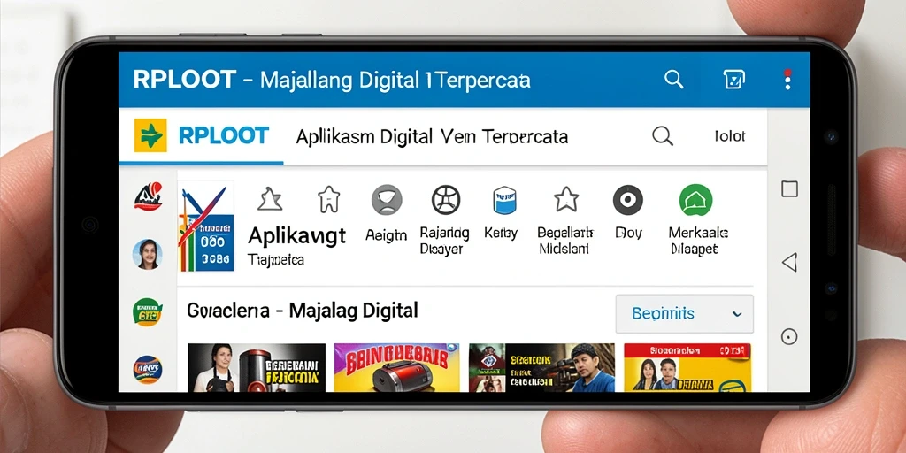 Antarmuka aplikasi RPLOOT dengan berita dan artikel terbaru.