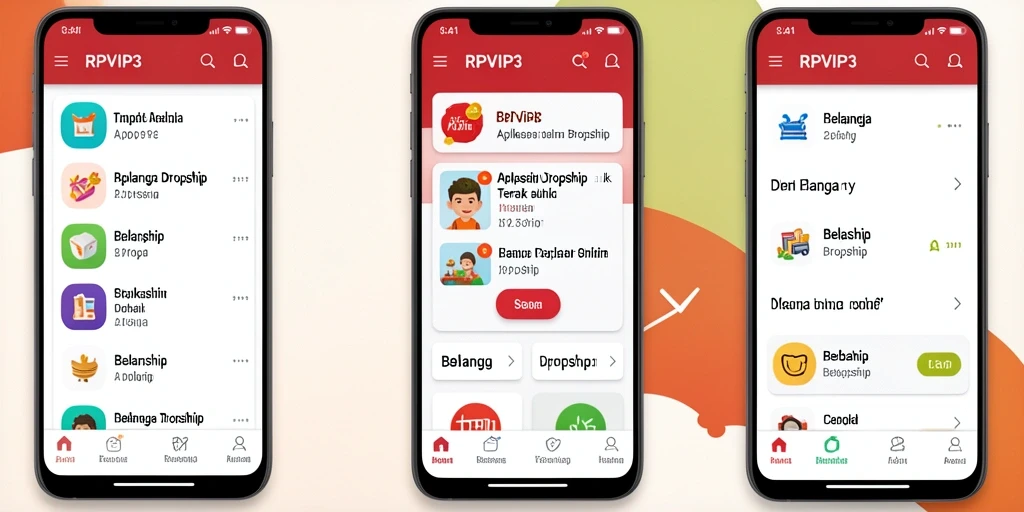 Antarmuka sederhana dan fitur menarik aplikasi Dropship.