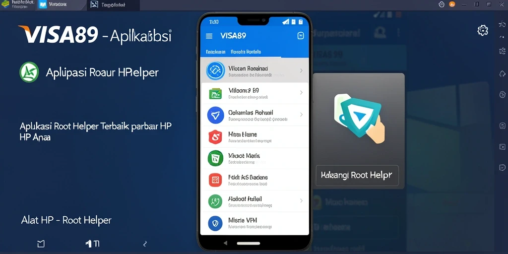 Tampilan antarmuka aplikasi VISA89 yang sederhana dan efektif.
